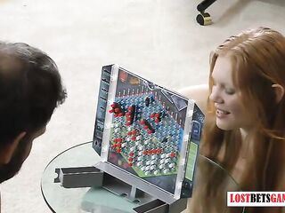 1 chap with 4 cute gals play a game of undress battleship