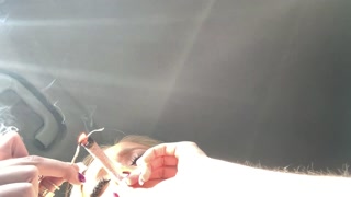 CANNABIS SMOKER GODDESS DRIVING SAN FRANCISCO SMOKING LOTS OF WEED SFW CLOSE UP | ASHLYN GODDESS