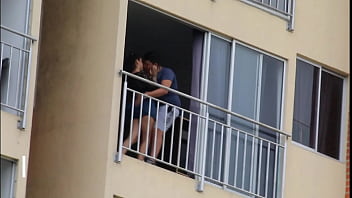 Chubby Latina teen gives sloppy BJ in public
