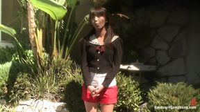 Hottie Asian exchange student covered in slutty white cream