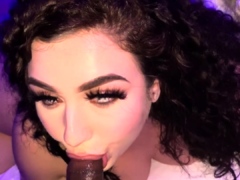 Amateur Latina Sucking a big cock pov style