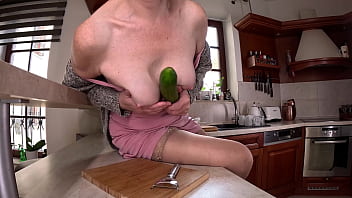 Kitchen fun with a cucumber