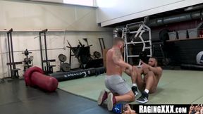 RagingXXX.com - Interracial gym sex with bearded hunks in a hot anal scene