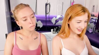 Two webcam lezzies are going to play with their favorite dildo for you