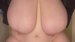 Tits out standing toilet pee