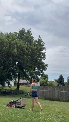 Mowing Barefoot Video