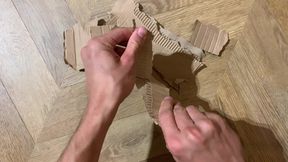 ASMR tearing cardboard