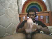 Fleshlight Fuck ! Indian Boy fucks his fleshlight while edging his huge stud cock