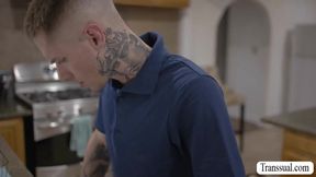 Horny Rimjob And Analed Pipeman While Hes Working - Emma Rose