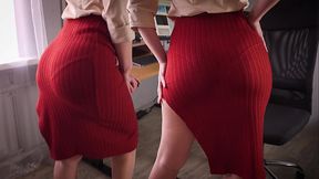 Business Woman Teases VPL In Tight Skirt 4K
