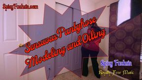 Sensuous Pantyhose Modeling and Oiling, wmv