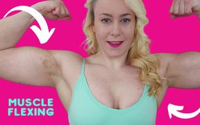 Muscle Girl Huge Biceps and Quads Muscle Flexing Female Bodybuilder