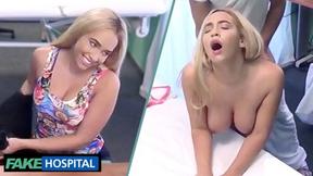 ”Teen Blonde's Steamy Encounter with Doc at Fake Hospital”