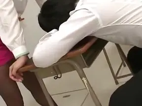 Japanese Teacher Takes Student Hard Right There In The Classroom