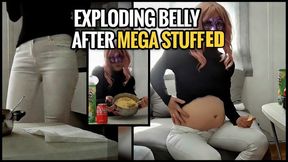 Whole Pot Devoured in One Sitting – Massive Pregnant Belly, Loud Burps, Hiccups, Gasps & Belly Play – Silent ASMR Gluttony