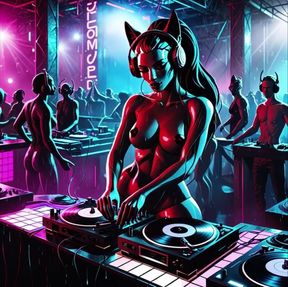 Sexy Demoness Dj Dystopian Cyberpunk Club Synthwave House Techno Ai