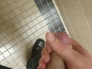 Super Hot Stud Shoots MASSIVE LOAD in Public Restroom