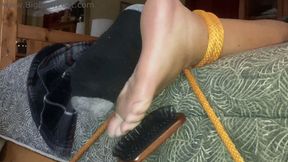 Wiggle and Giggle - tickling and playing with big size 13 wide feet