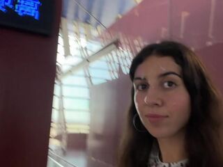 Insane CUMWALK in Large AIRPORT Full of People Risky Public Fellatio