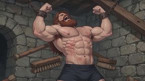 Strapped Down Muscle Hunks - Motorised Brushes On Armpits, Abs, Ribs & Bare Soles (Anime Bara)