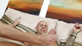 ”Two hot wives get together to please a big dick”