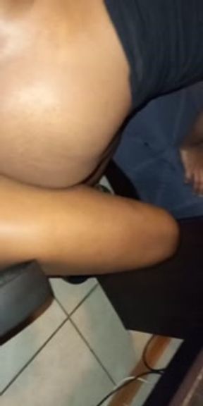 Skinny Ebony Teen Drops A Huge Load Of Cream On This Hard Black Dick