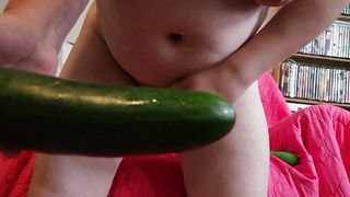 Fucking myself with a cucumber.