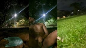 wanking in a public area