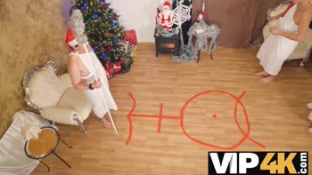 Sizzling Christmas Cheer: Mature Blonde Seduces at the VIP4K Party