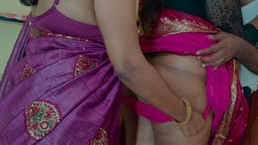 Sisters Enjoying Threesome Romance in Bed with Neighbour Batchelor Men