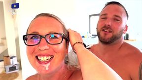 madame se fait demonter et ejaculer dans la bouche devant son mari tout excite !