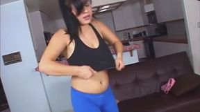 Hot brunette slut gets sprayed with jizz after hard fuck