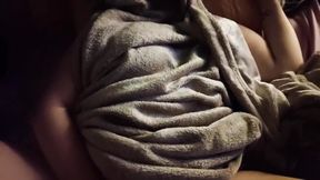 Fucked raw while buried in her fluffy blanket BBW milf squirts cum all over belly