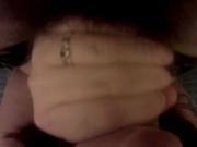 FPOV quickie blow job, cum in mouth