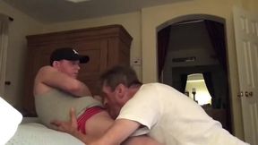 Daddy swallows my entire load as the SUN my CUM comes