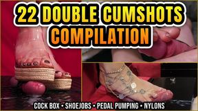 22 Double Cumshots Compilation — 44 Total | Cock-Traming | Cock Pedal | Nylon Insertion & Barefoot Footjobs | Volume 1