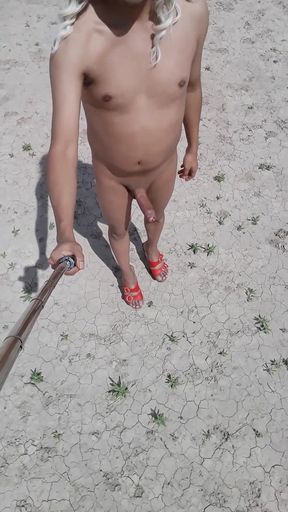 Spectacular moment from &quot;Naked slut walks in heels and butt plug in public very hot enjoy it&quot;
