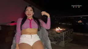 My friend's Latina GF is nervous but eager to try everything on camera