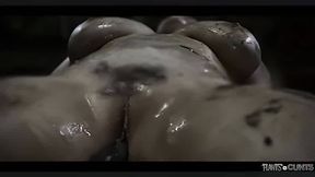 Big Tits Alice Peachy got her pussy destroyed and creampied by a big Monster Plant