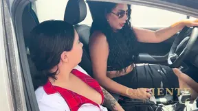 Hot Latina teens share naughty dildos in class