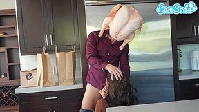 Hot Wife Stuffed By Big White Cock Before Family Thanksgiving