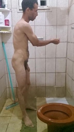 Me Taking a Shower with a Hard-on and Jerking off Until I Cum