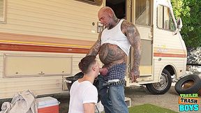 TRAILERTRASHBOYS Virgin Twink Eddie Patrick Banged By Masculine Jason
