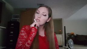 You have until I finish this cigarette to cum for me