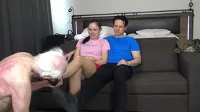 Ruling Couple Humiliates Cuckolded Grandpa in Dirty Sex Playroom