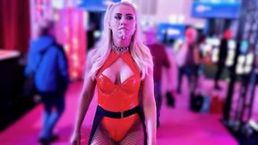 Hot blonde German MILF fucked at her booth