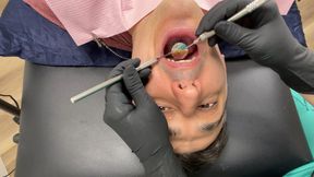 Nurse Bunny Checks Dr. Canada's Teeth Close Angle 4K