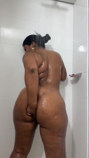 Big ass Indian shows her big ass in the shower   Clip 1