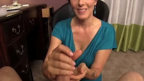StepMom Takes Care of Her Sons Cock With Blowjob and Handjob