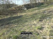 Arteya kneels down to suck his dick in a lost place! StevenShame.dating
